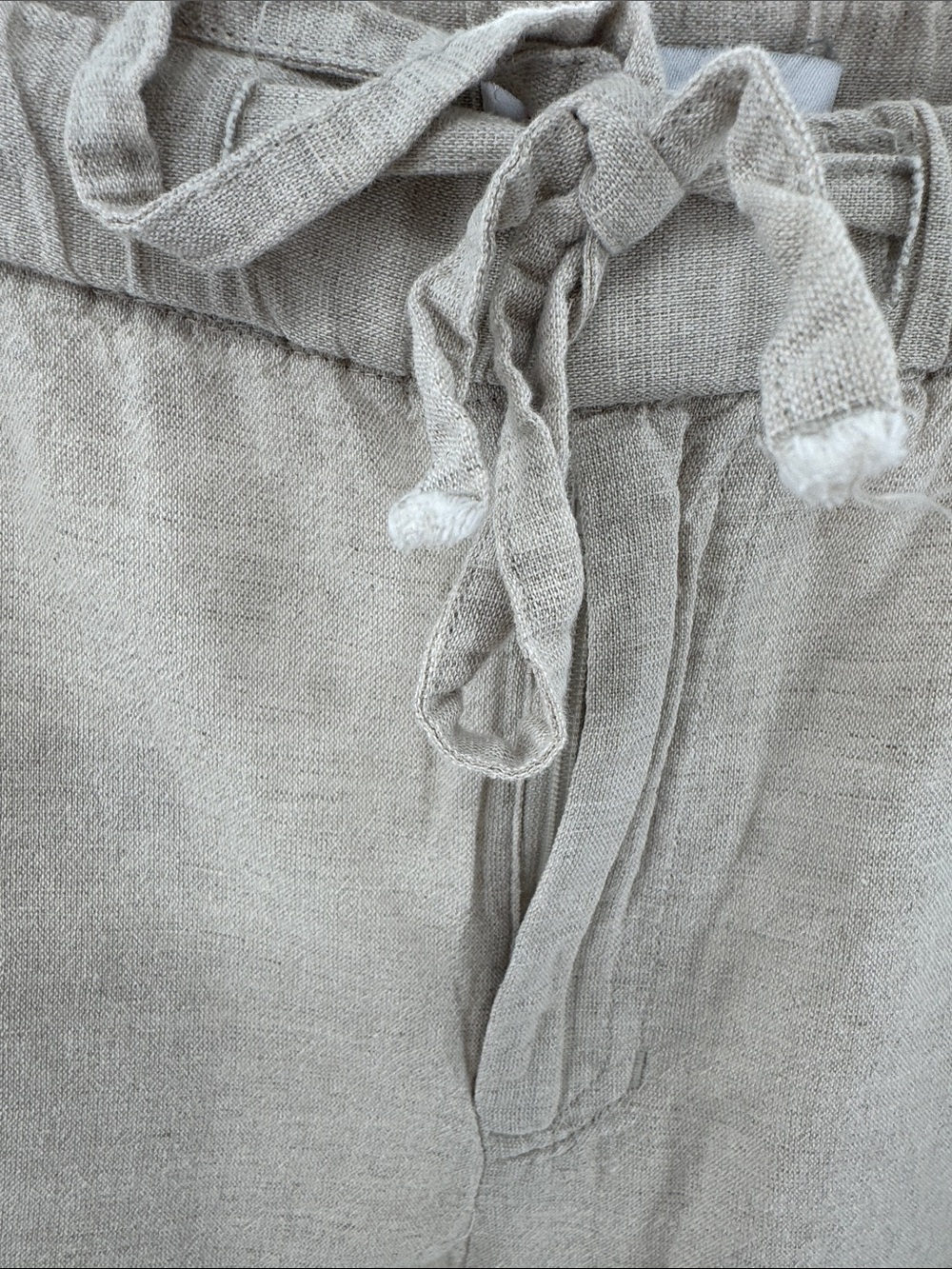Liz Claiborne Light Khaki Cream Drawstring Linen-Blend Pants XXL casual neutral - Picture 6 of 11